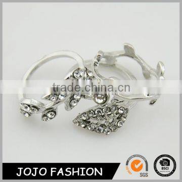 925 Sterling Silver Ring Diamond Leaf Shape Knuckle Ring