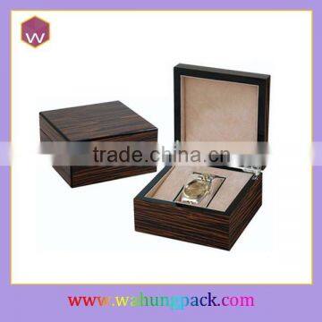 Custom Black personalized single wooden watch box