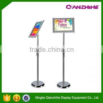 Strong Recommended Aluminum Clip Frame Metal Round Base Lobby Diaplay Stand