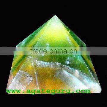 Rainbow fluorite pyramids : Wholesale Pyramids Khambhat Supplier