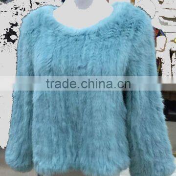 factory price knitted rabbit fur jacket for women