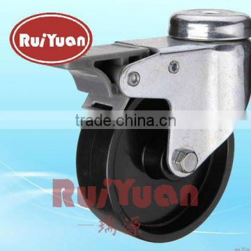 Black plastic locking casters