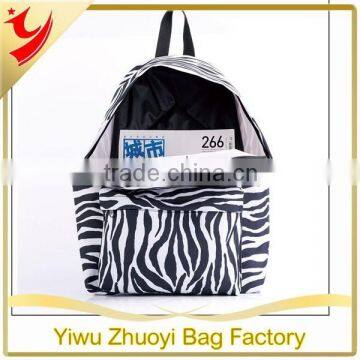 Backpack with Lovely zebra-stripe in simple design school bag