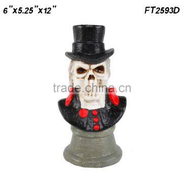 FT2593D Halloween Decor Skull Skeleton Statue with led light