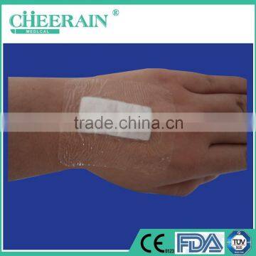 Medical disposable transparent waterproof wound dressing with pad