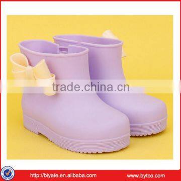 2016 Hot sale cute bow girls PVC rainboots kids fashion gumboots