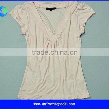 Luxury Rayon Spandex Short Sleeve Blank T-shirt for Lady