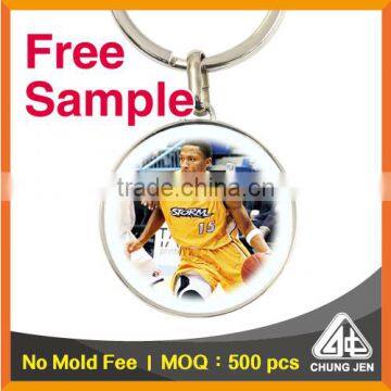 Free Sample_metal Two Sided Canada Sports Printed Basketball Key Ring photo-2