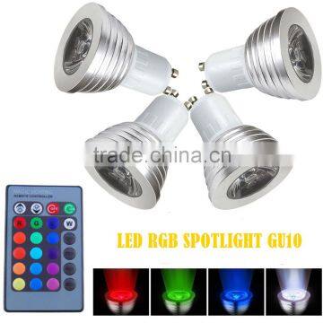 3W RGB GU10 MR16 E14 B22 E27 Remote Control 16 Color RGB LED Bulb Light photo-5