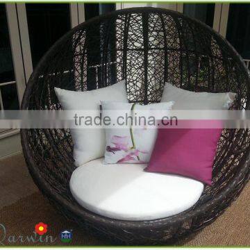 High end round rattan outdoor beach hotel daybed