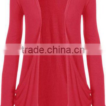 Ladies Long Sleeve Pocket Cardigan Sweater