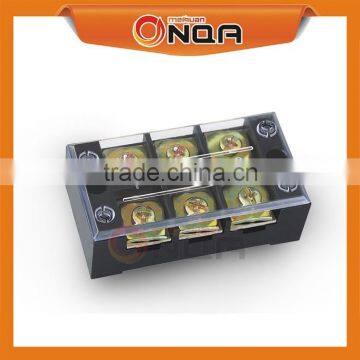 Black Brass Earth TB Series Screw Fixed Terminal Block TB1503 600V 3P