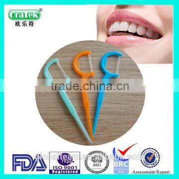 Orthodontic UHMWPE Dual End Flosser Two-String Floss Pick