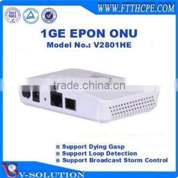 CE Certification mini GEPON FTTx 1GE PON Data ONU Optical Network Unit V2801HE