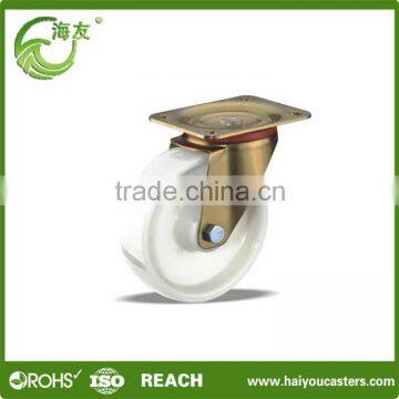 Abrasion-resistant white pp swivel caster wheel, light industrial casters