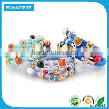 Fashionable Jewelry Women Custom Charm Bracelet Leather photo-6