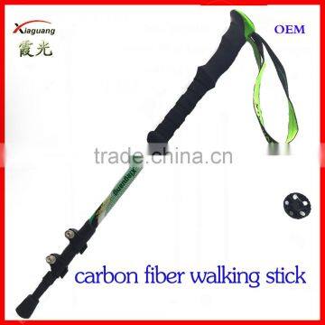 popular xia guang three sections carbon fiber adjustable telescopic trekking pole nordic walking hiking stick