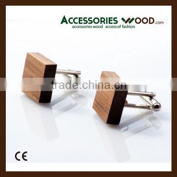 Hot Sale Stainless Steel Elegant Wood Cuff links for Men and Women