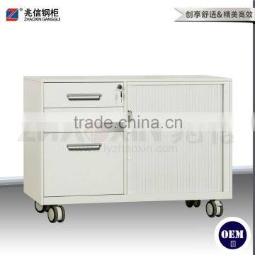 3 Drawer File Cabinet on Wheels Tambour Door Mobile Caddy Steel Waterproof Filing Cabinet photo-2