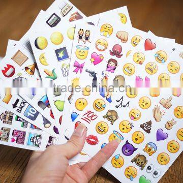 Cute cheap funny eco-friendly smiley face emoji stickers pack