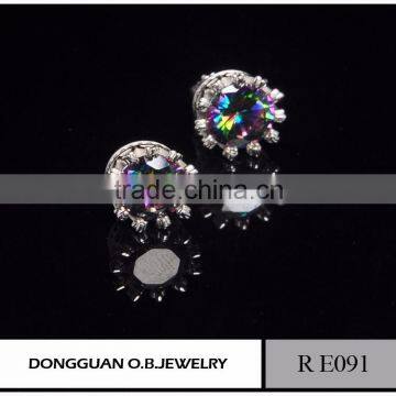 Fashion diamond drill bit engagement earring 925 silver diamond earring