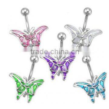 Fashion Navel Belly Button Ring,butterfly Shape Belly Ring
