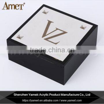 Hot Selling Fashion Black Acrylic Display Case With Steel Panel