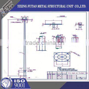 High quality galvanized outdoor hot sale street lamp pole