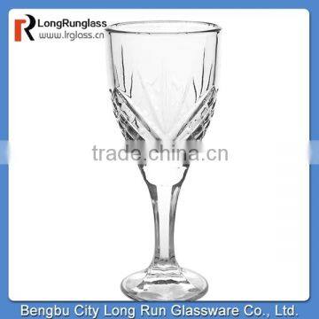 LongRun Wholesale Personalized Clear Glass Cup Old Fashioned Stemmed Red Wine Glassware