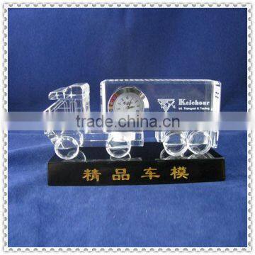 Elegant Crystal Truck Gifts With Clock For Company Gifts