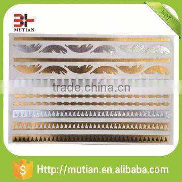 Gold Metallic Finished Flash Tattoo Gold Foil Temporary Tattoo Sticker photo-3