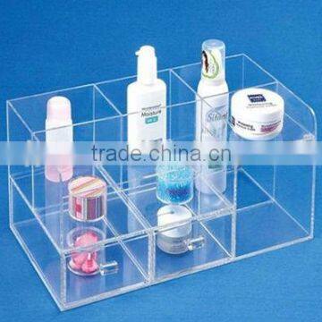 custom acrylic makeup display case with stand