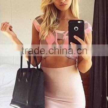 2015 Europe Fashion Two Piece Sex Bandage Dress High Quality Ladies Tight Ladies Brand Bandage Dress photo-5