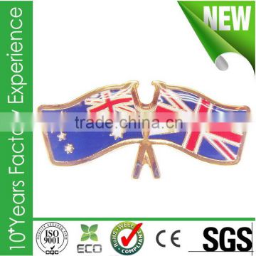 Wholesale custom metal Australia and United Kingdom flag metal pin badge