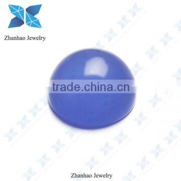 Synthetic large blue glass round cabochon stone