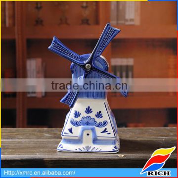 holland delft blue ceramics windmill model