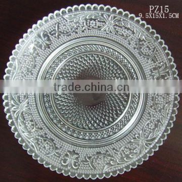 Europe embossed design transparent glass plate