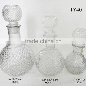 750ml 400ml wine glass pot with glass lid