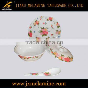 3pcs rose design melamine bowl set