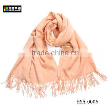 Women Cashmere Plain Scarf, Women Plain Champagne Cashmere Scarf