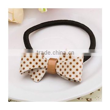 polka dot acrylic bow hair tie elastic hair band knot hair elastic rubber band