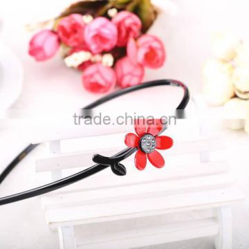 Cute baby kids handmade hair band acetate korean new hair ornament with teeth daisy flower rhinestone headband