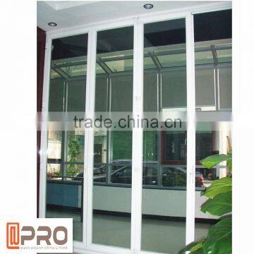 Thermal break Aluminium glass Bi-folding door price with Double Glazing