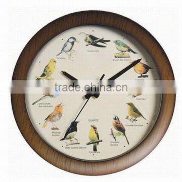 Singing Bird Wall Clock With Plastic Material