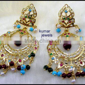 Multi Beaded Jadau Earrings