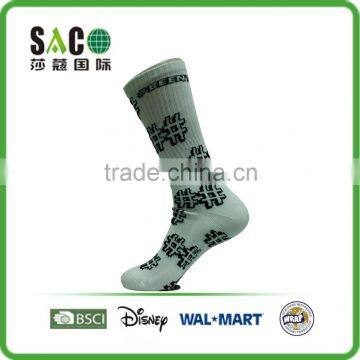 Black Well Shape Jacquard White Compression Nylon Sport Socks