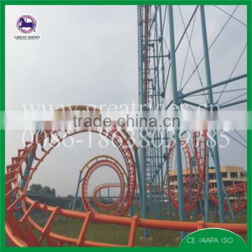 Manufacturer outdoor amusenment 4 ring roller coaster for sale