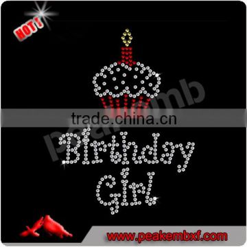 Beautiful rhinestone birthday iron on transfers for t-shirt