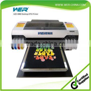 2016 top selling printer A2 WER-D4880T direct toblack color T-shirt printer