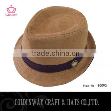 brown child suede fedora hats kids design